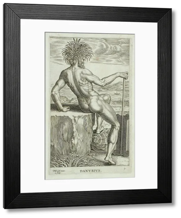 Framed Print : Danubius, 1586. Creator: Philip Galle Framed Print : Danubius, 1586. Creator: Philip Galle