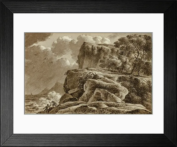 Framed Print : Coastal Landscape with Storm Approaching, c. 1800. Creator: Franz Kobell Framed Print : Coastal Landscape with Storm Approaching, c. 1800. Creator: Franz Kobell