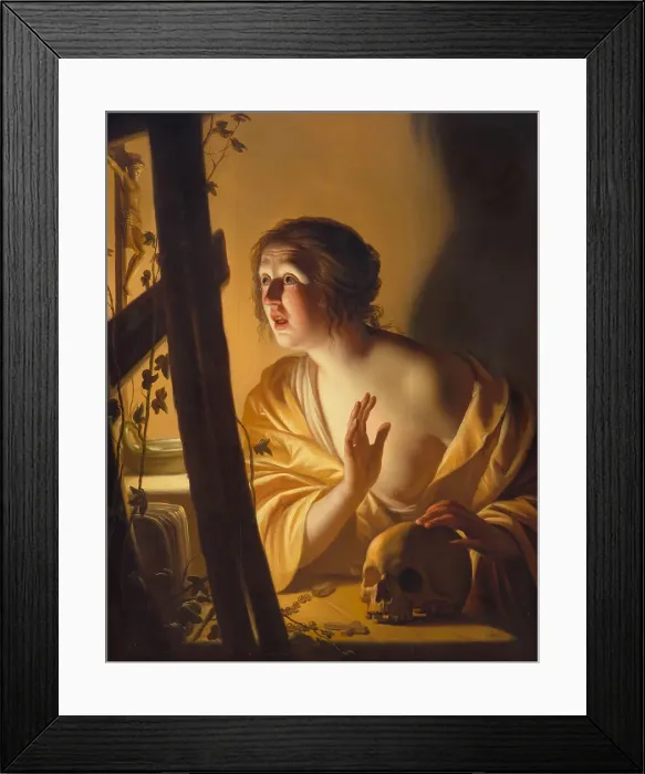 Framed Print : The Repentant Mary Magdalene, ca 1625. Creator: Honthorst, Gerrit, van (1590-1656) Framed Print : The Repentant Mary Magdalene, ca 1625. Creator: Honthorst, Gerrit, van (1590-1656)