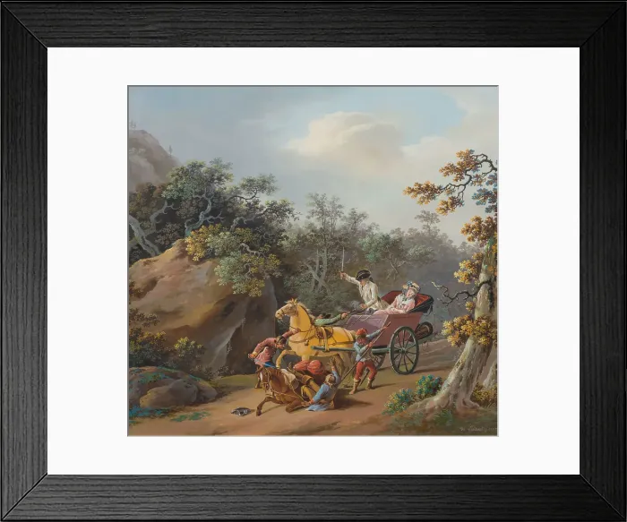 Framed Print : The Robbery, 1795. Creator: Landerset, Joseph, de Framed Print : The Robbery, 1795. Creator: Landerset, Joseph, de