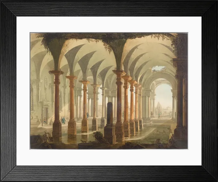 Framed Print : The Roman Baths, ca 1735. Creator: Joli, Antonio (1700-1777) Framed Print : The Roman Baths, ca 1735. Creator: Joli, Antonio (1700-1777)
