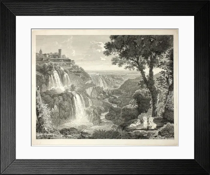 Framed Print : The Principal View of the Large and Small Cascades at Tivoli, n.d. Creator: Friedrich Wilhelm Gmelin Framed Print : The Principal View of the Large and Small Cascades at Tivoli, n.d. Creator: Friedrich Wilhelm Gmelin