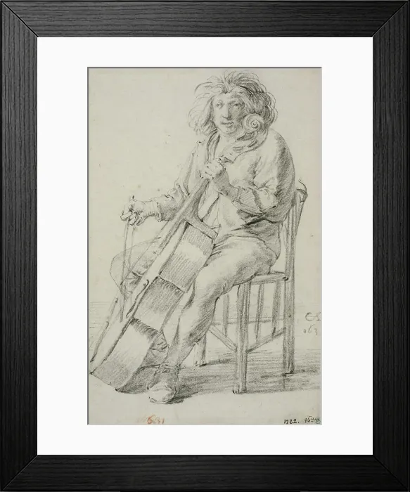 Framed Print : Cello player. Creator: Cornelis Saftleven Framed Print : Cello player. Creator: Cornelis Saftleven