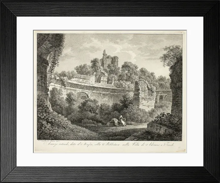 Framed Print : View of Hadrian's Villa at Tivoli, 1792. Creator: Friedrich Wilhelm Gmelin Framed Print : View of Hadrian's Villa at Tivoli, 1792. Creator: Friedrich Wilhelm Gmelin