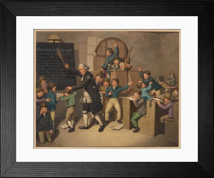 Framed Print : The school lesson. Scenes of life during the Biedermeier period. Creator: Opiz, Georg Emanuel (1775-1841) Framed Print : The school lesson. Scenes of life during the Biedermeier period. Creator: Opiz, Georg Emanuel (1775-1841)