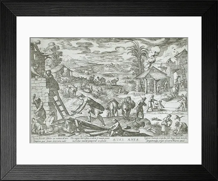Framed Print : The Age of Copper, 1599. Creators: Antonio Tempesta, Nicolaus van Aelst Framed Print : The Age of Copper, 1599. Creators: Antonio Tempesta, Nicolaus van Aelst