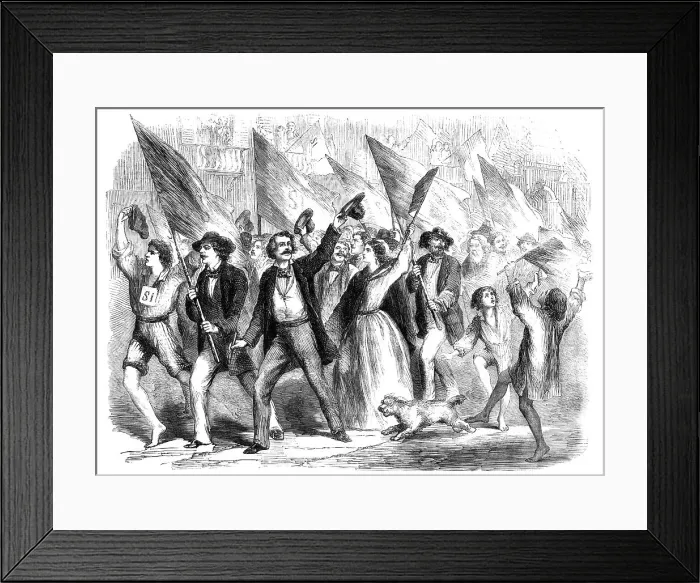Framed Print : Neapolitans proceeding to record their votes for annexation... 1860. Creator: Unknown Framed Print : Neapolitans proceeding to record their votes for annexation... 1860. Creator: Unknown