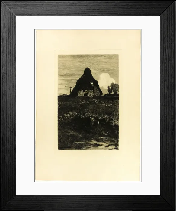Framed Print : Moor Hut, 1895. Creator: Hans am Ende Framed Print : Moor Hut, 1895. Creator: Hans am Ende