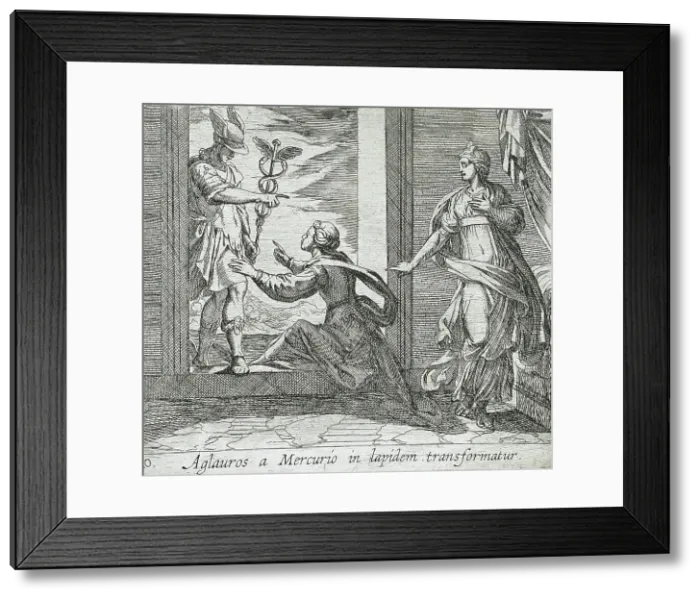 Framed Print : Mercury Turning Aglauros to Stone, published 1606. Creators: Antonio Tempesta, Wilhelm Janson Framed Print : Mercury Turning Aglauros to Stone, published 1606. Creators: Antonio Tempesta, Wilhelm Janson