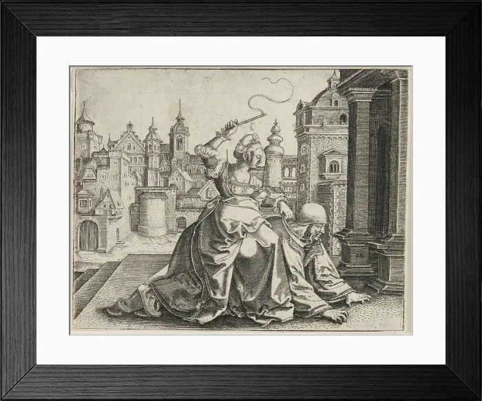 Framed Print : Phyllis and Aristotle, c. 1545. Creator: Hans Brosamer Framed Print : Phyllis and Aristotle, c. 1545. Creator: Hans Brosamer