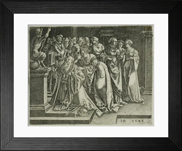 Framed Print : Solomon Adoring the Idols, 1545. Creator: Hans Brosamer Framed Print : Solomon Adoring the Idols, 1545. Creator: Hans Brosamer