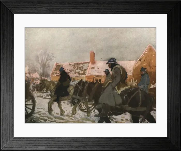 Framed Print : Six Mois Dans la Somme; Convoi d'artillerie, 1916. Creator: Charles Hoffbauer Framed Print : Six Mois Dans la Somme; Convoi d'artillerie, 1916. Creator: Charles Hoffbauer