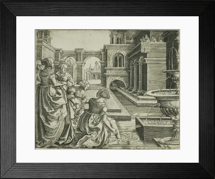 Framed Print : David and Bathsheba, c. 1545. Creator: Hans Brosamer Framed Print : David and Bathsheba, c. 1545. Creator: Hans Brosamer
