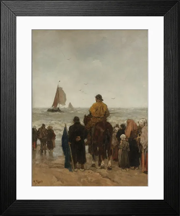 Framed Print : Arrival of the Boats, 1884. Creator: Jacob Henricus Maris Framed Print : Arrival of the Boats, 1884. Creator: Jacob Henricus Maris