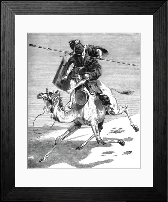 Framed Print : Moorish Warrior; A Ride to Gebel-Mousa, in North-Western Barbary, 1875. Creator: Trorey Blackmore Framed Print : Moorish Warrior; A Ride to Gebel-Mousa, in North-Western Barbary, 1875. Creator: Trorey Blackmore