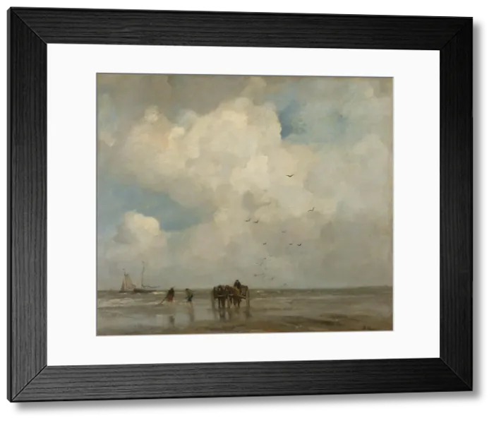 Framed Print : Shellfishing, 1885. Creator: Jacob Henricus Maris Framed Print : Shellfishing, 1885. Creator: Jacob Henricus Maris