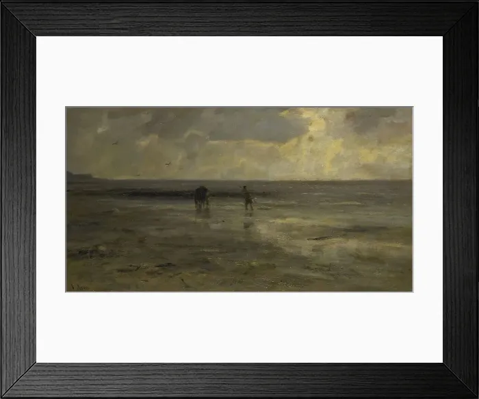 Framed Print : Beach, evening, 1890. Creator: Jacob Henricus Maris Framed Print : Beach, evening, 1890. Creator: Jacob Henricus Maris
