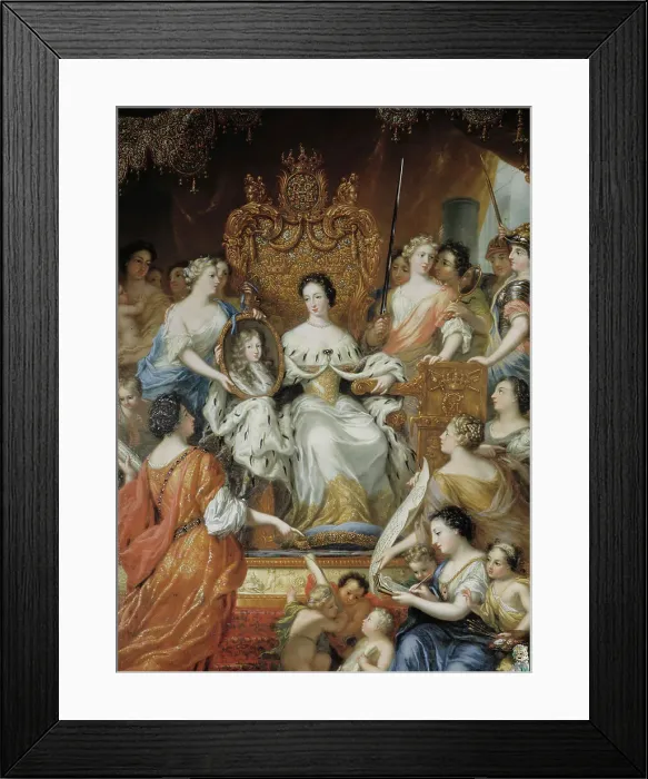 Framed Print : Allegory of Queen Dowager Hedvig Eleonora's guardianship, 1692. Creator: David Klocker Ehrenstrahl