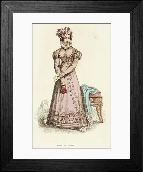 Framed Print : Fashion Plate (Morning Dress), 1824. Creator: Unknown Framed Print : Fashion Plate (Morning Dress), 1824. Creator: Unknown