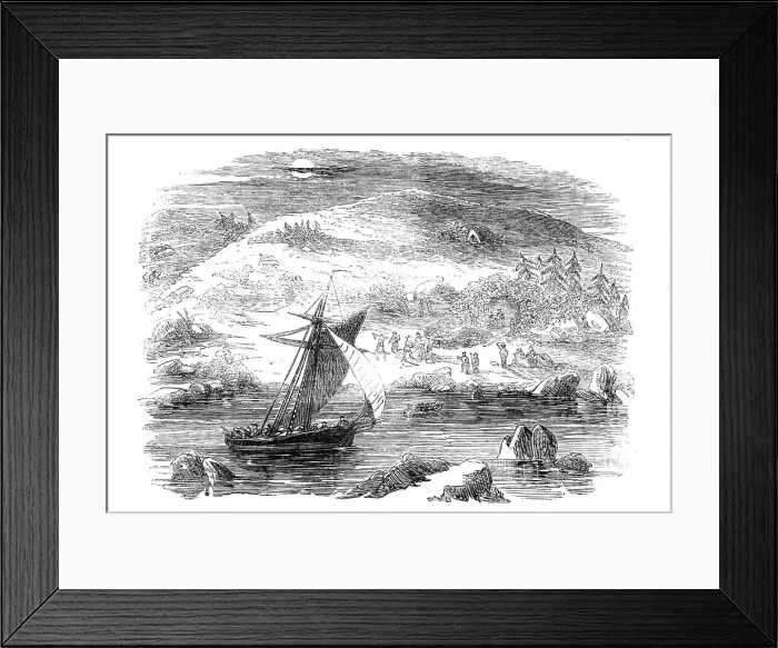Framed Print : The North Atlantic Telegraph - The Telegraph Expedition Company camping in Labrador, 1860. Creator: Unknown Framed Print : The North Atlantic Telegraph - The Telegraph Expedition Company camping in Labrador, 1860. Creator: Unknown