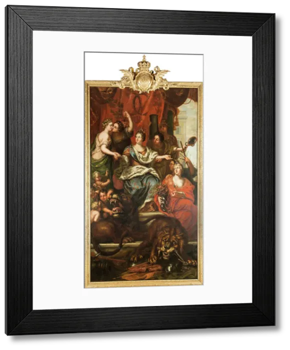 Framed Print : Allegory of the peaceful reigns of King Charles XI, 1693. Creator: David Klocker Ehrenstrahl Framed Print : Allegory of the peaceful reigns of King Charles XI, 1693. Creator: David Klocker Ehrenstrahl