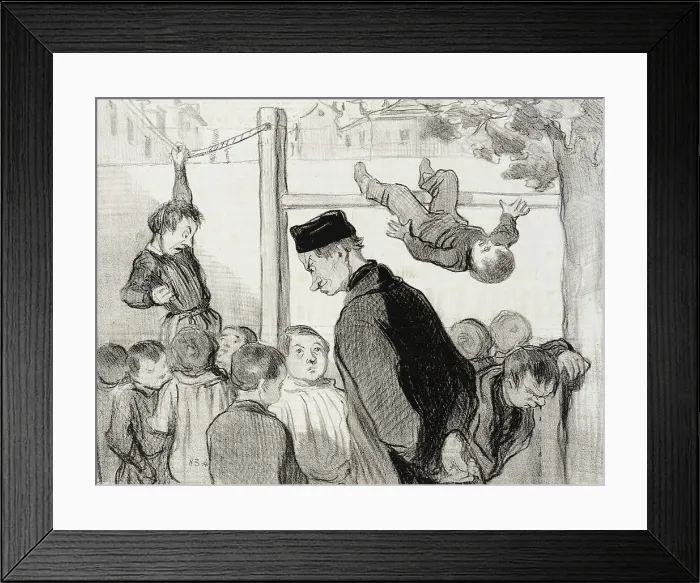 Framed Print : Çomme quoi la gymnastique forme les membres.. 1845. Creator: Honore Daumier Framed Print : Çomme quoi la gymnastique forme les membres.. 1845. Creator: Honore Daumier