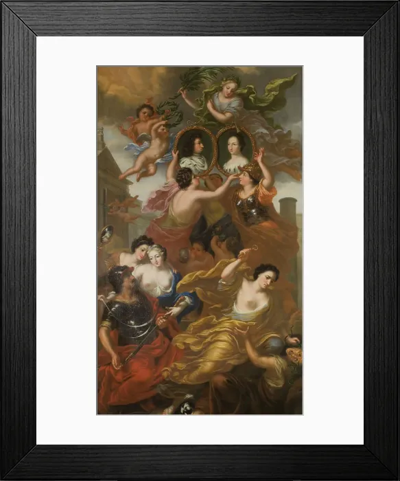Framed Print : Allegory of the union of King Karl XI and Queen Ulrika Eleonora, 1692. Creator: David Klocker Ehrenstrahl Framed Print : Allegory of the union of King Karl XI and Queen Ulrika Eleonora, 1692. Creator: David Klocker Ehrenstrahl