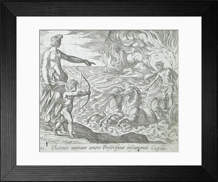 Framed Print : Cupid Shooting His Arrow at Pluto, published 1606. Creators: Antonio Tempesta, Wilhelm Janson Framed Print : Cupid Shooting His Arrow at Pluto, published 1606. Creators: Antonio Tempesta, Wilhelm Janson