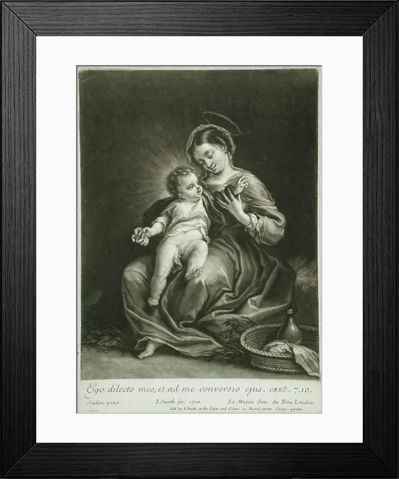 Framed Print : Virgin and Child, 1700. Creator: John Smith Framed Print : Virgin and Child, 1700. Creator: John Smith
