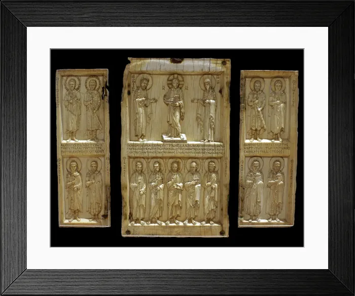 Framed Print : Triptych Casanatense: Triptych with Deesis and saints, Mid of the 10th century. Creator: Byzantine Master Framed Print : Triptych Casanatense: Triptych with Deesis and saints, Mid of the 10th century. Creator: Byzantine Master