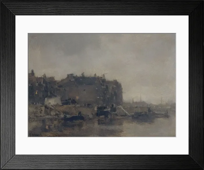 Framed Print : Houses on the Prins Hendrikkade, Amsterdam, on a Misty Day, 1899. Creator: Jacob Henricus Maris Framed Print : Houses on the Prins Hendrikkade, Amsterdam, on a Misty Day, 1899. Creator: Jacob Henricus Maris