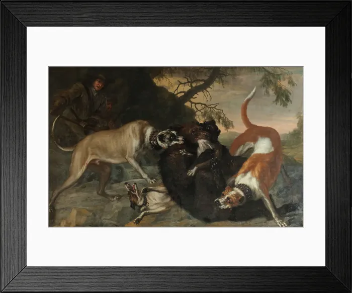 Framed Print : Bear hunting, c17th century. Creator: David Klocker Ehrenstrahl Framed Print : Bear hunting, c17th century. Creator: David Klocker Ehrenstrahl