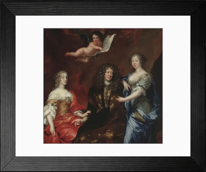 Framed Print : Bengt horn af Åminne (1623-1678) with his two wives Margaretha Sparre and Ingeborg Banér, 1675. Creator: David Klocker Ehrenstrahl Framed Print : Bengt horn af Åminne (1623-1678) with his two wives Margaretha Sparre and Ingeborg Banér, 1675. Creator: David Klocker Ehrenstrahl