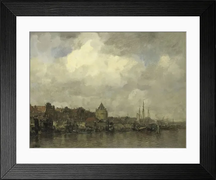 Framed Print : The Schreierstoren on the Buitenkant in Amsterdam, c.1876. Creator: Jacob Henricus Maris Framed Print : The Schreierstoren on the Buitenkant in Amsterdam, c.1876. Creator: Jacob Henricus Maris