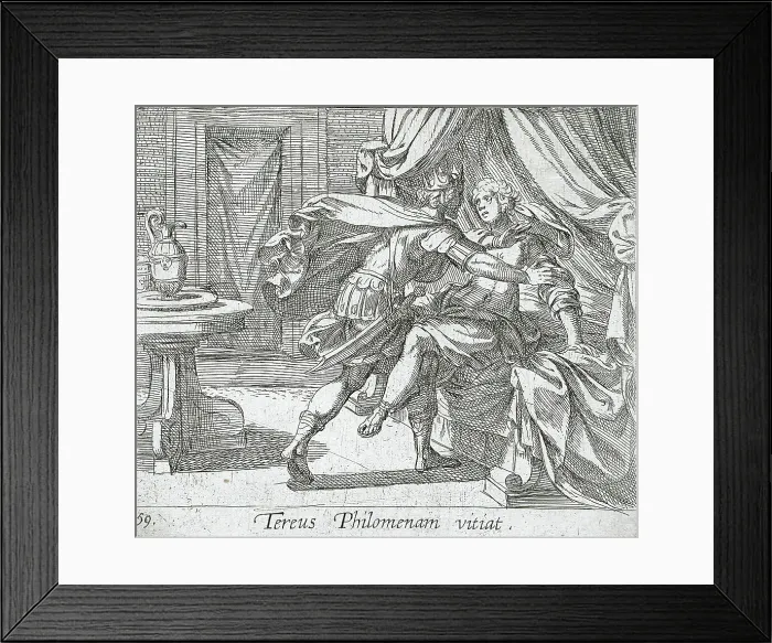 Framed Print : The Rape of Philomela, published 1606. Creators: Antonio Tempesta, Wilhelm Janson Framed Print : The Rape of Philomela, published 1606. Creators: Antonio Tempesta, Wilhelm Janson