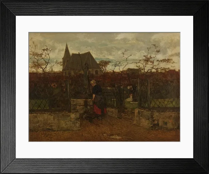 Framed Print : A Bleaching Field, 1870. Creator: Jacob Henricus Maris Framed Print : A Bleaching Field, 1870. Creator: Jacob Henricus Maris