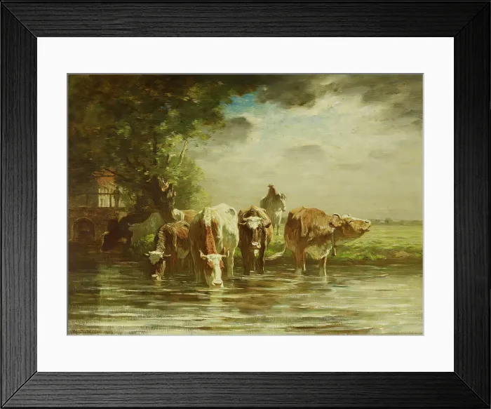 Framed Print : A Watering Place, 1909. Creator: Horatio Walker Framed Print : A Watering Place, 1909. Creator: Horatio Walker