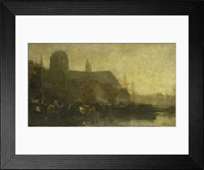 Framed Print : Ships in the port of Dordrecht, 1880-1899. Creator: Jacob Henricus Maris Framed Print : Ships in the port of Dordrecht, 1880-1899. Creator: Jacob Henricus Maris
