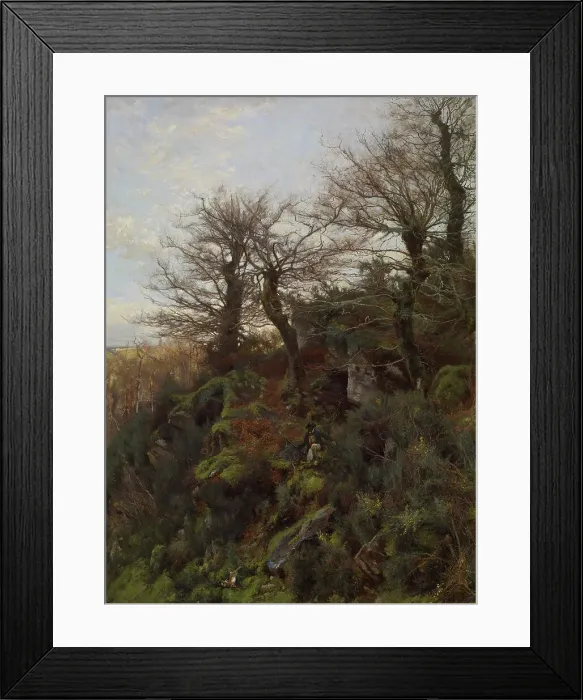 Framed Print : Hunting Scene, 1877. Creator: Hugh Bolton Jones Framed Print : Hunting Scene, 1877. Creator: Hugh Bolton Jones