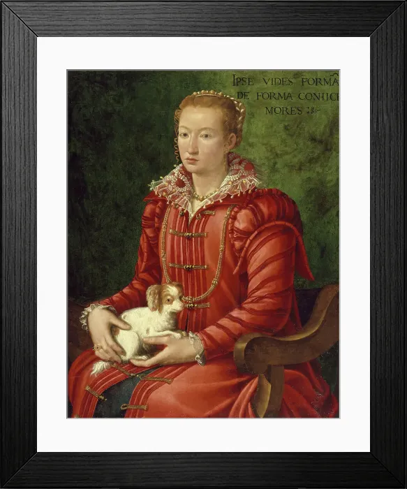 Framed Print : Woman with a Lap Dog, c1575-1600. Creator: Unknown Framed Print : Woman with a Lap Dog, c1575-1600. Creator: Unknown