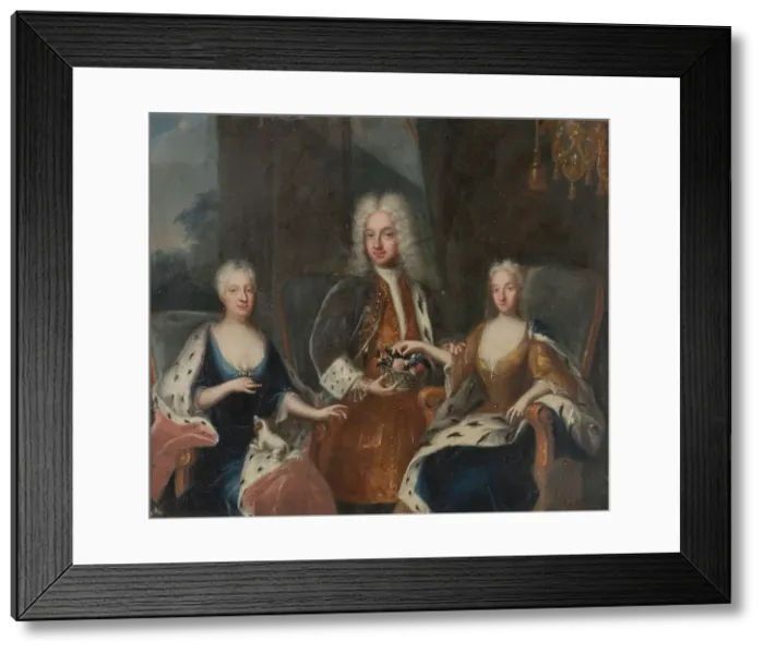 Framed Print : Fredrik I, 1676-1751, Ulrika Eleonora d.y.1688-1741, Sofia Charlotta Karolina, 1678-1749, 1727. Creator: David Kock Framed Print : Fredrik I, 1676-1751, Ulrika Eleonora d.y.1688-1741, Sofia Charlotta Karolina, 1678-1749, 1727. Creator: David Kock