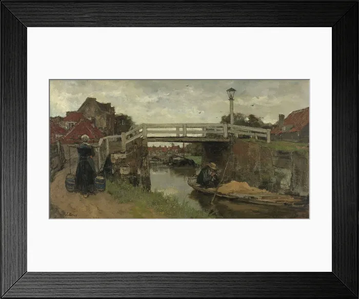 Framed Print : The Bridge, c.1879. Creator: Jacob Henricus Maris Framed Print : The Bridge, c.1879. Creator: Jacob Henricus Maris