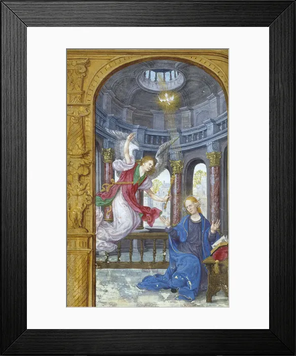 Framed Print : The Annunciation, c1524. Creator: Master Jean de Mauléon Framed Print : The Annunciation, c1524. Creator: Master Jean de Mauléon