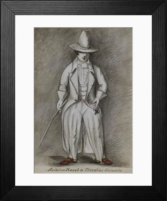 Framed Print : Antoine Ravel as Chevalier Grinaldo, 1855-1859. Creator: Alfred Jacob Miller Framed Print : Antoine Ravel as Chevalier Grinaldo, 1855-1859. Creator: Alfred Jacob Miller