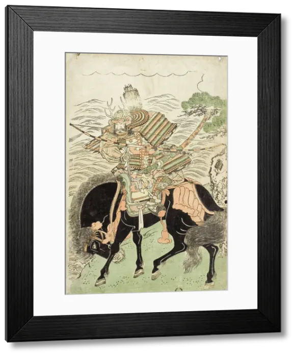 Framed Print : Warrior Mounted on a Black Horse (image 2 of 2), c1780s. Creator: Kitao Shigemasa Framed Print : Warrior Mounted on a Black Horse (image 2 of 2), c1780s. Creator: Kitao Shigemasa