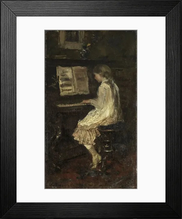 Framed Print : Girl at the Piano, c.1879. Creator: Jacob Henricus Maris Framed Print : Girl at the Piano, c.1879. Creator: Jacob Henricus Maris