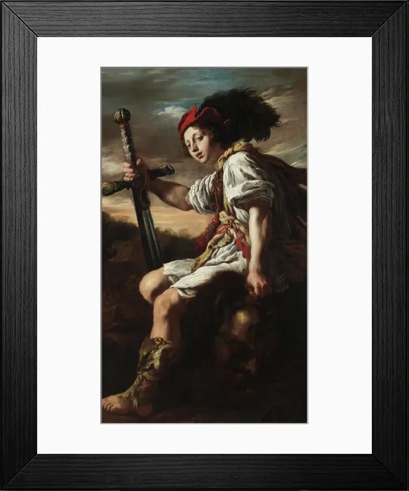 Framed Print : David with Goliath's severed head, 1620s. Creator: Domenico Fetti Framed Print : David with Goliath's severed head, 1620s. Creator: Domenico Fetti