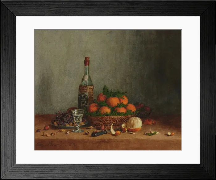 Framed Print : Still Life with Basket of Oranges, 1863. Creator: Leon Bonvin Framed Print : Still Life with Basket of Oranges, 1863. Creator: Leon Bonvin