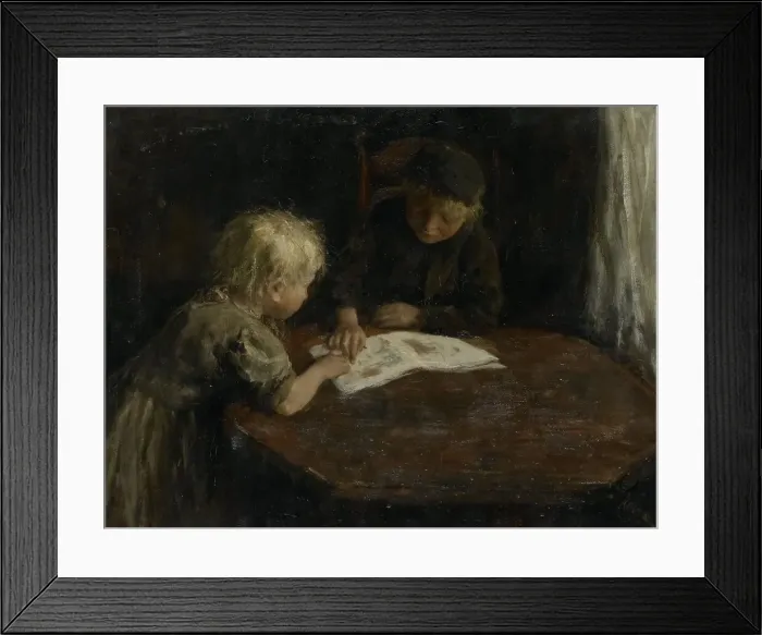 Framed Print : Children with a Picture-book, 1880-1910. Creator: Jacob Simon Hendrik Kever Framed Print : Children with a Picture-book, 1880-1910. Creator: Jacob Simon Hendrik Kever