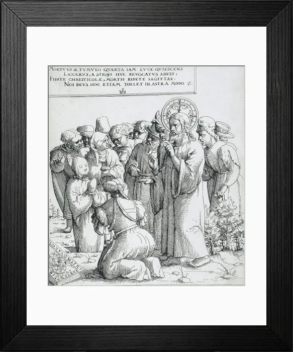 Framed Print : The Raising of Lazarus, 1545. Creator: Augustin Hirschvogel Framed Print : The Raising of Lazarus, 1545. Creator: Augustin Hirschvogel